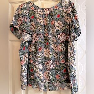 Loft large polyester flowery print blouse